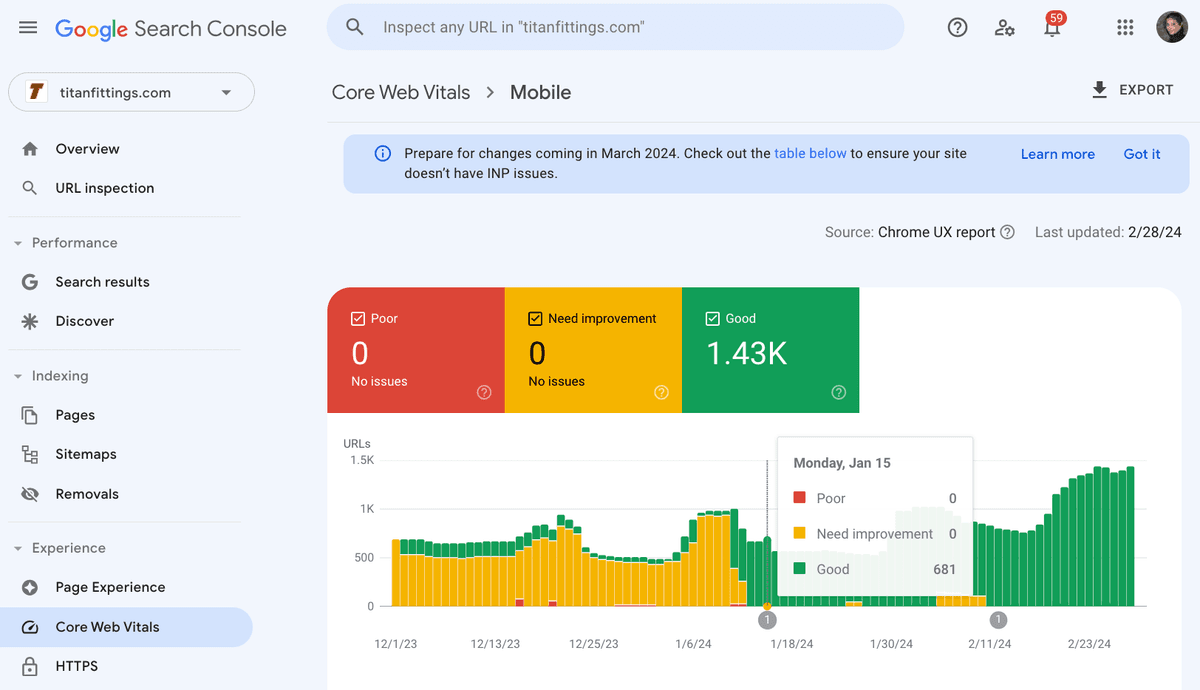 Better core web vitals for mobiles