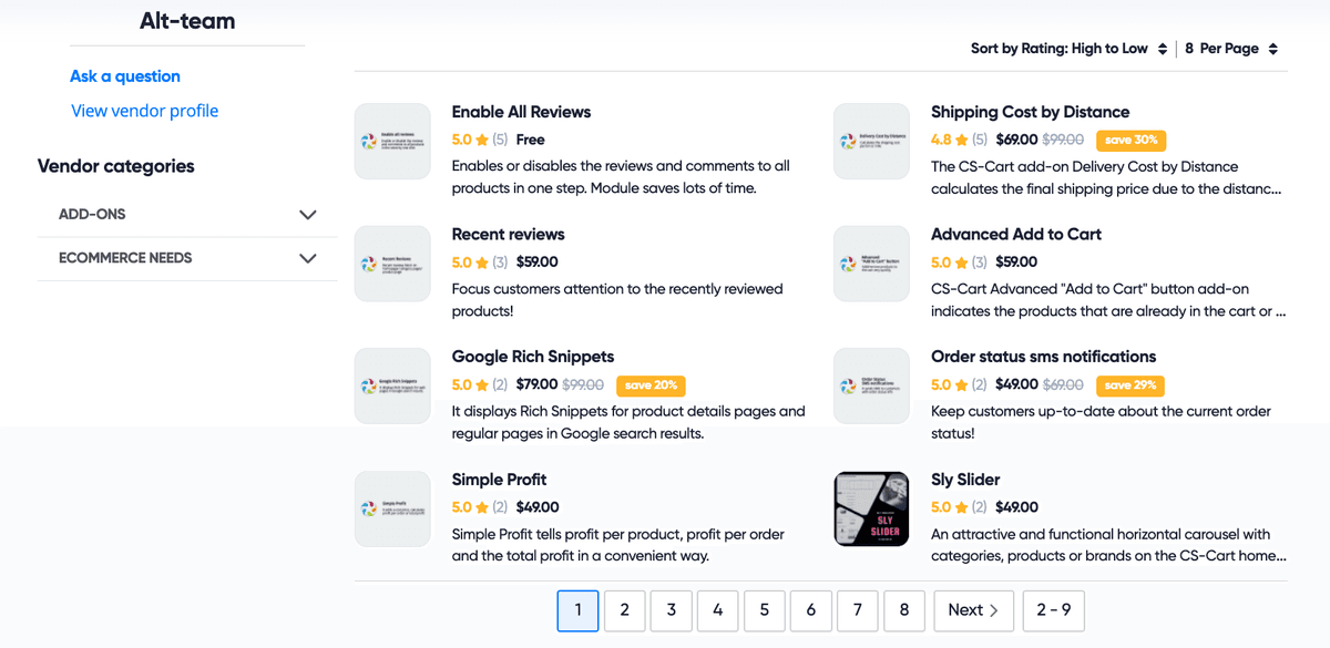 CS-Cart add-ons by Alt-team